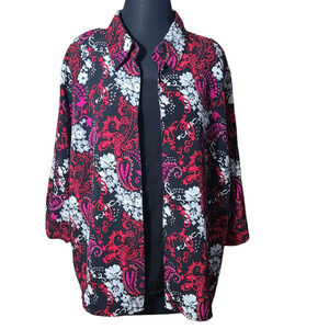 White Stag top blouse floral 3/*4 sleeve sz 3XL